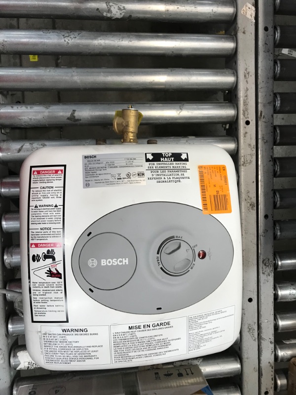 Photo 2 of *DOES NOT TURN ON* Bosch Electric Mini-Tank Water Heater Tronic 3000 T 2.5-Gallon (ES2.5) - Eliminate Time for Hot Water - Shelf, Wall or Floor Mounted
