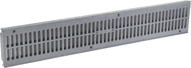 Photo 1 of 10 Pack NDS, Gray 241-1 Spee-D Channel Drain Grate, 4-1/8 in. wide X 2 ft. long & 247G End Cap