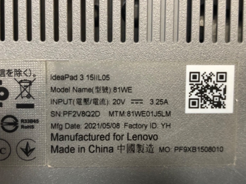 Photo 11 of (read notes about functionality)
Lenovo IdeaPad 3 14" FHD Laptop Intel Core i7-1165G7 8GB RAM 512GB SSD Intel Iris X Graphics Arctic Grey - Intel Core i7-1165G7 Processor - 1920 x 1080 Full HD Resolution - Intel Iris X Graphics