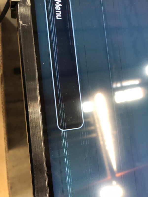 Photo 1 of DAMAGED SCREEN 
SAMSUNG 32-Inch Class QLED Q60A Series - 4K UHD Dual LED Quantum HDR Smart TV with Alexa Built-in (QN32Q60AAFXZA, 2021 Model)

