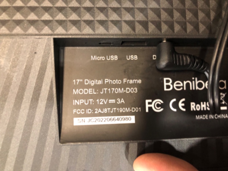 Photo 1 of 17 Inch Digital Picture Frame - Benibela 2.4G/5G Dual WiFi AI Smart Electronic Photo Frame, Remote & App Control, Motion Sensor, Wall Mounted, 32GB, Share Video via App Cloud Email USB(16:10)
