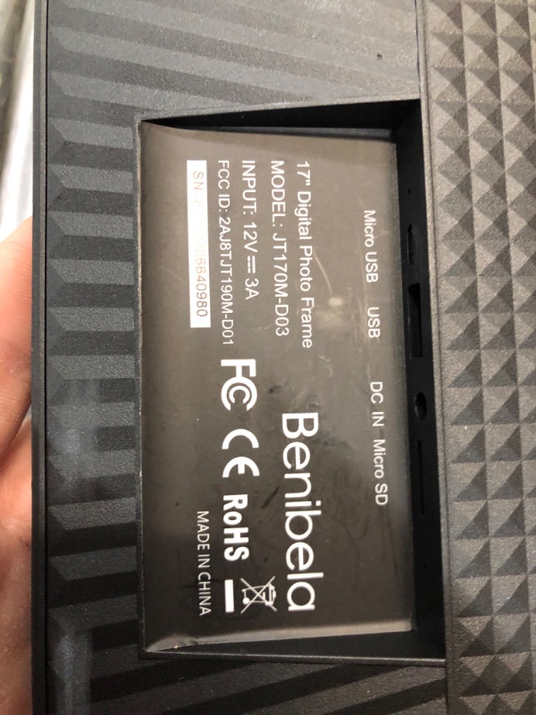 Photo 1 of 17 Inch Digital Picture Frame - Benibela 2.4G/5G Dual WiFi AI Smart Electronic Photo Frame, Remote & App Control, Motion Sensor, Wall Mounted, 32GB, Share Video via App Cloud Email USB(16:10)
