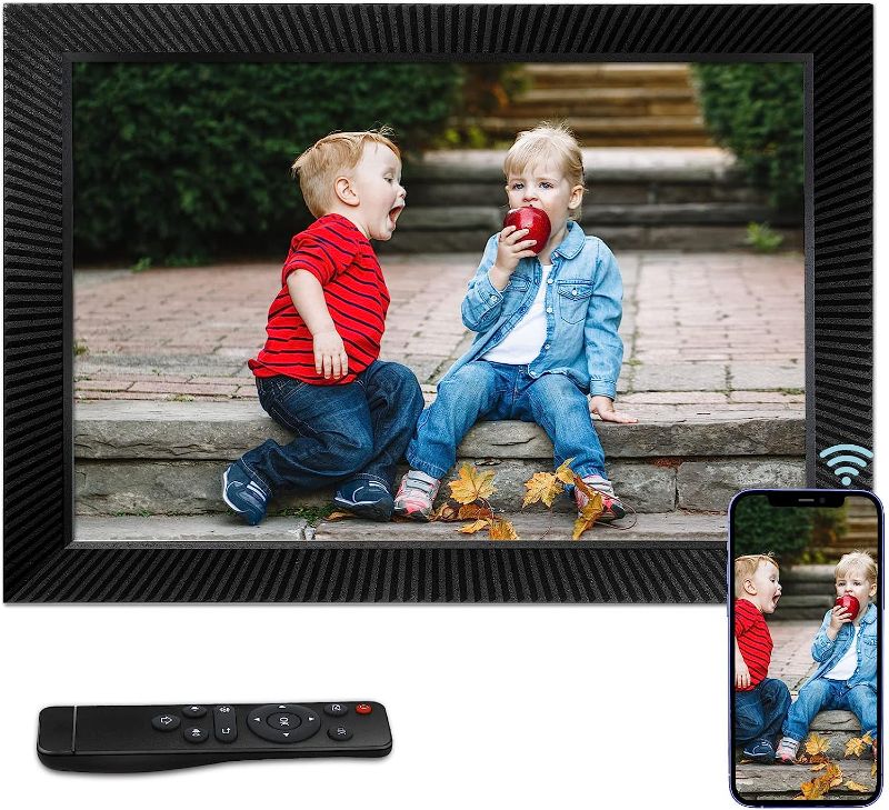 Photo 1 of 17 Inch Digital Picture Frame - Benibela 2.4G/5G Dual WiFi AI Smart Electronic Photo Frame, Remote & App Control, Motion Sensor, Wall Mounted, 32GB, Share Video via App Cloud Email USB(16:10)
