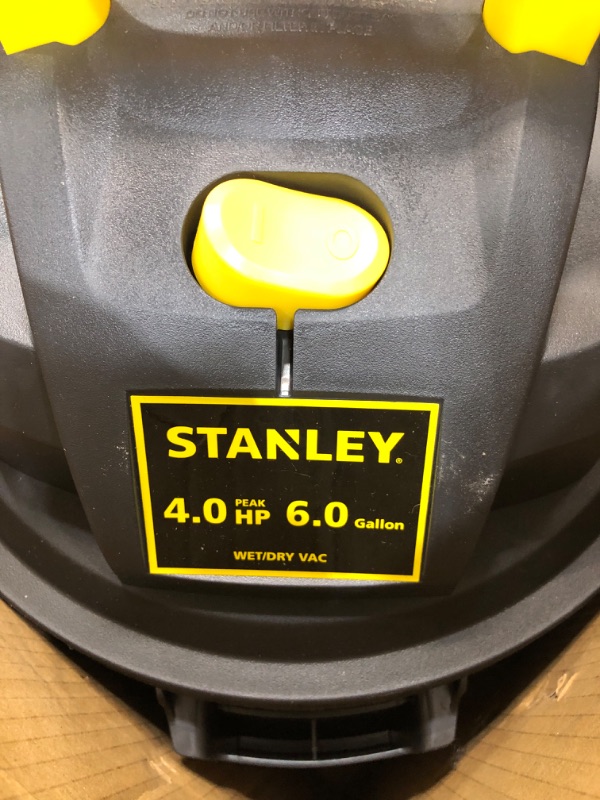 Photo 2 of ***POWERS ON*** Stanley - SL18116P Wet/Dry Vacuum, 6 Gallon, 4 Horsepower Black