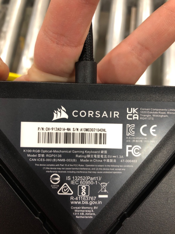 Photo 1 of ***POWERS ON*** Corsair K100 RGB Optical-Mechanical Gaming Keyboard - Corsair OPX RGB Optical-Mechanical Keyswitches - AXON Hyper-Processing Technology for 4X Faster Throughput - 44-Zone RGB LightEdge Optical Gaming Keyboard