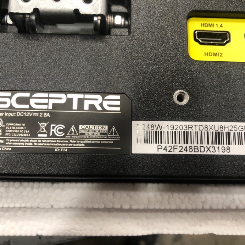 Photo 3 of Sceptre 24" Professional Thin 75Hz 1080p LED Monitor 2x HDMI VGA Build-in Speakers, Machine Black (E248W-19203R Series) 24" 75Hz Monitor