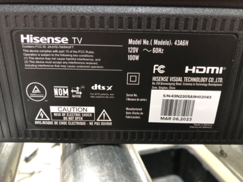 Photo 1 of Hisense A6 Series 43-Inch Class 4K UHD Smart Google TV with Voice Remote, Dolby Vision HDR, DTS Virtual X, Sports & Game Modes, Chromecast Built-in (43A6H, 2022 New Model)