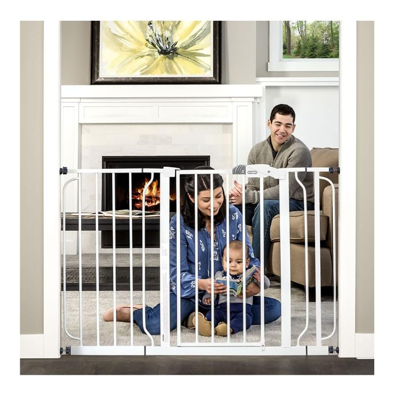 Photo 3 of *** MISSING Pressure Mount Kit and 4 Pack of Wall Mount ***   Regalo Easy Step 49-Inch Extra Wide Baby Gate, Includes 4-Inch and 12-Inch Extension Kit, Pressure Mount Kit and 4 Pack of Wall Mount Kit, 4 Count (Pack of 1)
