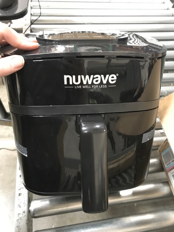 Photo 4 of **PARTS ONLY**
Nu Wave Brio 7-in-1 Air Fryer Oven, 7.25-Qt with One-Touch Digital Controls, 50°- 400°F Temperature Controls in 5° Increments, Linear Thermal (Linear T) for Perfect Results, Black 7.25QT Brio