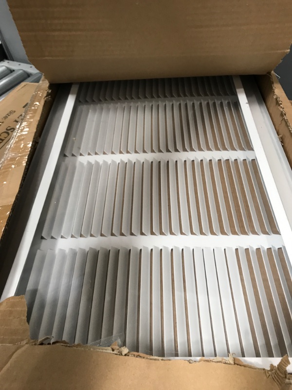 Photo 2 of 24"W x 12"H [Duct Opening Measurements] Steel Return Air Filter Grille (AGC Series) Removable Door, for 1-inch Filters, Vent Cover Grill, White, Outer Dimensions: 26 5/8"W X 14 5/8"H for 24x12 Opening Duct Opening Size: 24"x12"