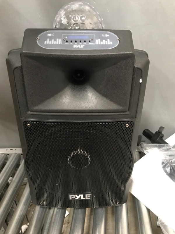 Photo 1 of Wireless Portable PA Speaker System - 700 W Battery Powered Rechargeable Sound Speaker and Microphone Set with Bluetooth MP3 USB Micro SD FM Radio AUX 1/4" DJ lights - For PA / Party - Pyle PSUFM1280B Basic Karaoke Speaker System