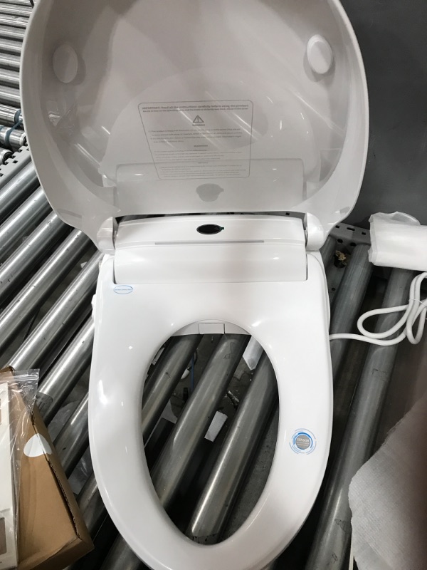 Photo 1 of LEIVI Electric Bidet Smart Toilet Seat with Dual Control Mode, Adjustable Warm Water and Air Dryer, Ultra Slim Heated Toilet Seat, Oscillating and Pulsating Spray Wash, LED Nightlight, Elongated White