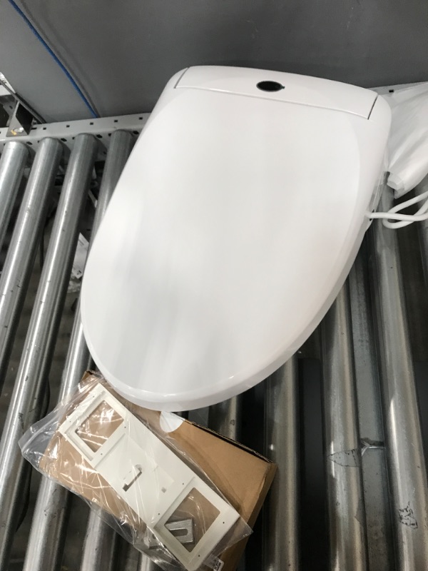 Photo 1 of LEIVI Electric Bidet Smart Toilet Seat with Dual Control Mode, Adjustable Warm Water and Air Dryer, Ultra Slim Heated Toilet Seat, Oscillating and Pulsating Spray Wash, LED Nightlight, Elongated White