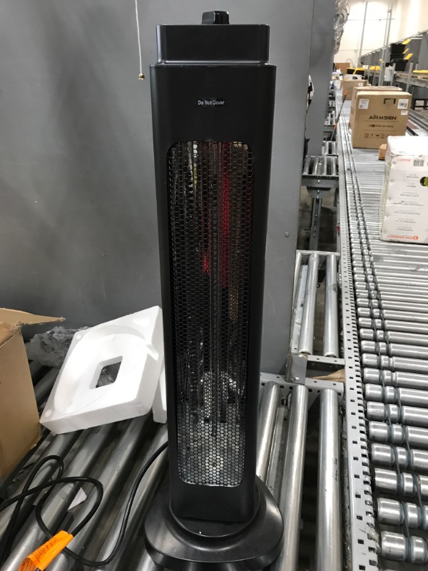 Photo 1 of 1500W Electric Space Heater for Large Room, 3S Fast Heating Electric Patio Heater, Indoor Heaters with 4 Modes, 90°Oscillation, Portable Outdoor Patio Heater with Overheat & Tip-over Protection Black