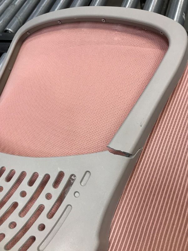 Photo 6 of Home Office Desk Chair Ergonomic Computer Chair Modern Height Adjustable Swivel Chair Mesh Chair with Fixed Armrests/Lumbar Support, Pink