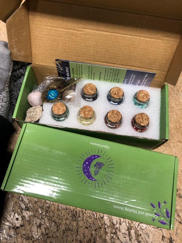 Photo 1 of 2 Pack Bundle QianCannaor Aquarius Zodiac Healing Crystals Gift Set, 15 Pcs Crystals and Healing Stones with Wishing Bottles, Aquarius Astrology Crystals Healing Stones Gifts- Birthday Gifts for Women
