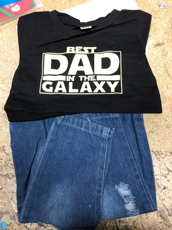 Photo 2 of *See Photos Size 18-24 Months Best Dad In The Galaxy Shirt and Jeans Outfit Set 