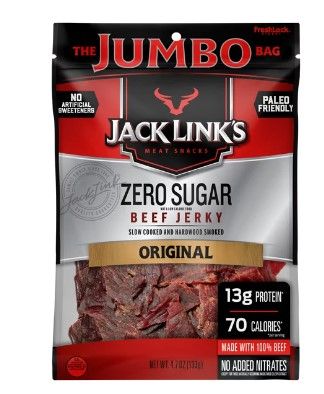 Photo 1 of *EXPIRED 2/24/2023** 2PK Jack Links Original Zero Sugar Beef Jerky, 4.7oz Jumbo Size Bag
