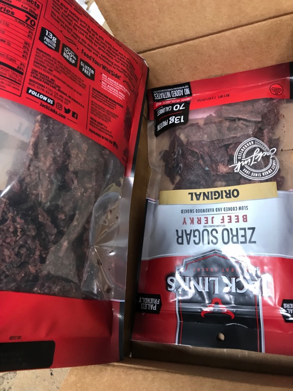 Photo 2 of *EXPIRED 2/24/2023** 2PK Jack Links Original Zero Sugar Beef Jerky, 4.7oz Jumbo Size Bag
