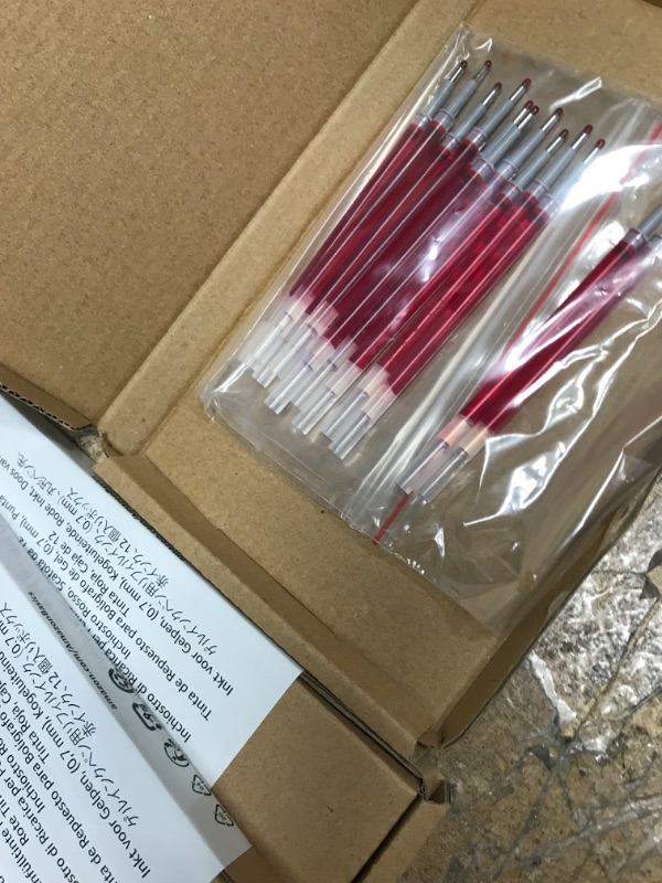 Photo 1 of 3PK Amazon basics refill ink for a gel pen .7 mm bullet tip red ink box of 12
