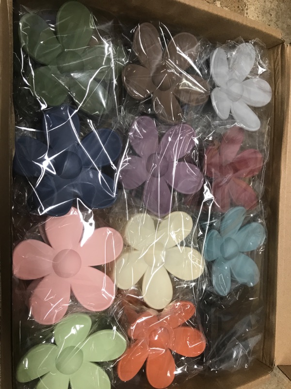 Photo 2 of 12 Pcs Large Flower Hair Clips, Nonslip Flower Hair Clip for Women, Big Flower Claw Clips for Thick Hair, Strong Hold Flower Clips for Thin Hair