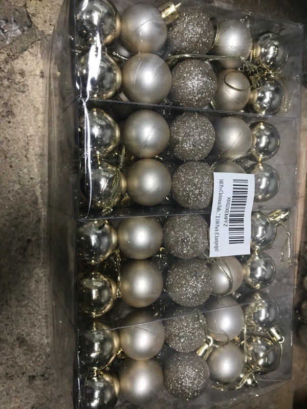 Photo 2 of 160 Pcs Christmas Balls Ornaments for Xmas Tree - Shatterproof Christmas Tree Decorations Small Hanging Ball 1.18" X 160 Pack (Champaign)