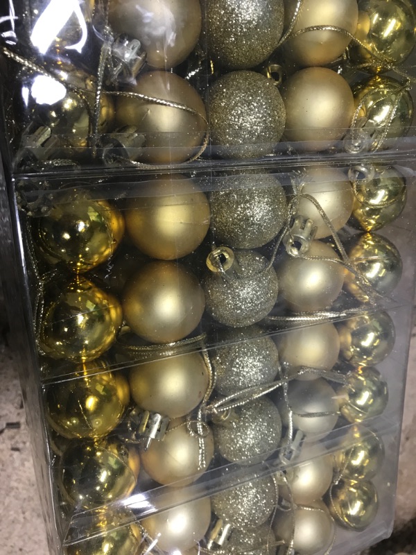 Photo 2 of 160 Pcs Christmas Balls Ornaments for Xmas Tree - Shatterproof Christmas Tree Decorations Small Hanging Ball 1.18" X 160 Pack (Gold)