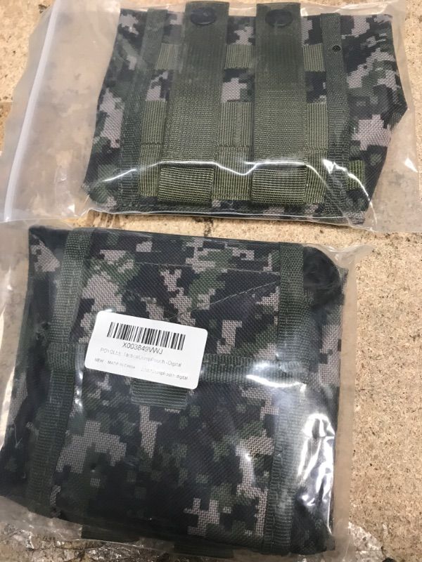 Photo 1 of 2pk- POYOLEE Drawstring Dump Pouch Molle Pouches Magazine Admin Utility Pouch Tactical Folding Small Bag for Concealed Carry Rope Pouch Waist Pack Bag Digital color