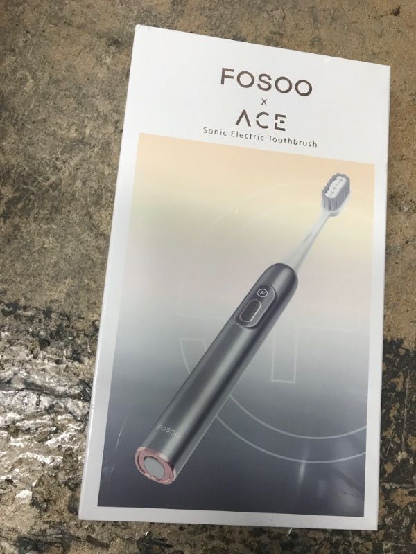 Photo 2 of FOSOO Sonic Electric Toothbrush for Adults, 48000 VPM High Power Rechargeable Toothbrush with 4 Premium Dupont Brush Heads, 3 Hours Fast Charge for 180 Days, Zinc Alloy Handle, 2 Min Timer(Black)