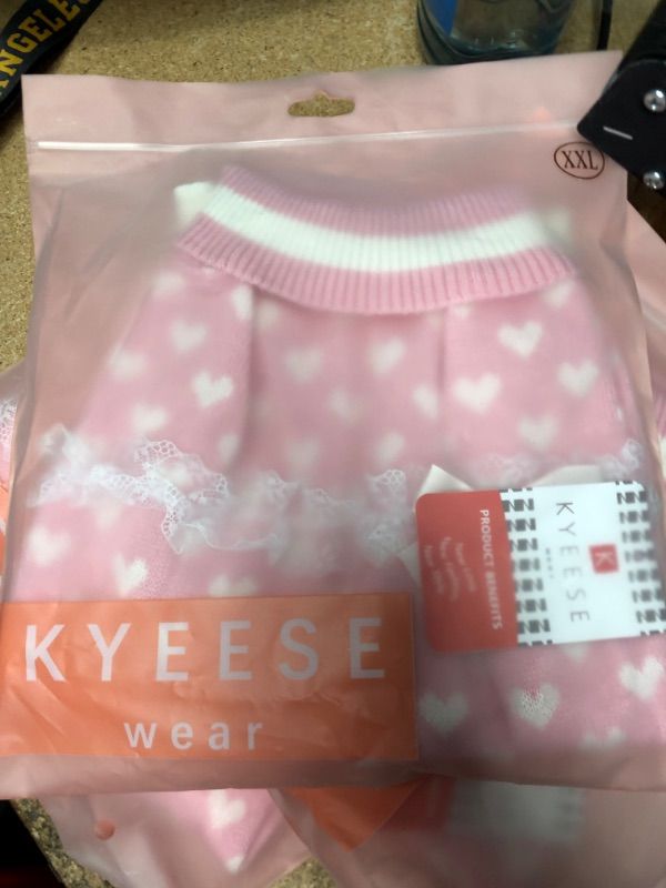 Photo 2 of KYEESE Dog Sweaters Valentine's Day for  Dogs with Leash Hole Pink Pullover Knitwear Pet Sweaters for Fall Winter XXL