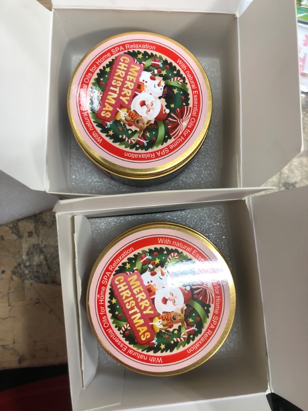 Photo 1 of 2 pack Christmas Candles Christmas EVE Soy Candle Gifts for Women Men Sugared Plums Candied Fruits and Rum Holiday Scented Candles for Home 50 Hour Burn Time 7oz Clear Jar Candle