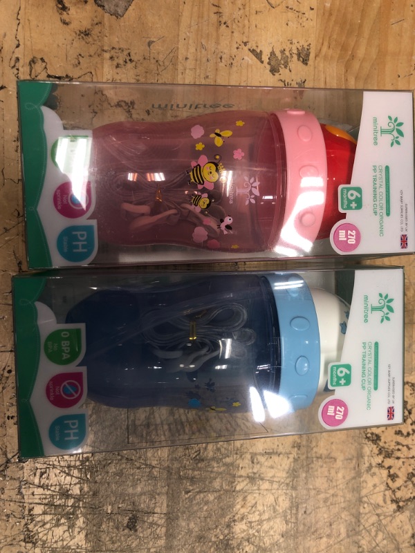 Photo 1 of 2 pack minitree crystsal color organic pp training cup, Assorted Colors