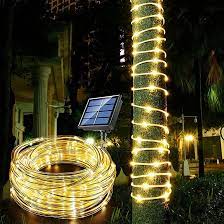 Photo 1 of 3 packs Solar Rope Lights 100 LEDs String Fairy Lights, 2 Modes 33 ft/10Meter Waterproof Outdoor Lights for Patio, Garden, Party(Multicolor)