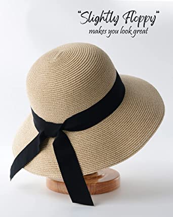 Photo 1 of FURTALK Womens Beach Sun Straw Hat UV UPF50 Travel Foldable Brim Summer UV Hat