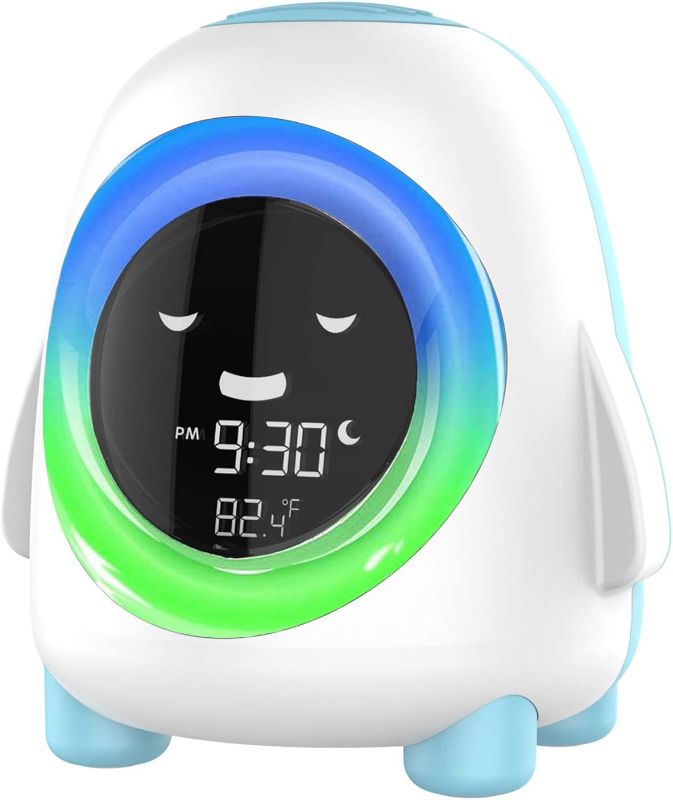 Photo 1 of **** TESTED - POWERS ON **** Wisoee Kids Alarm Clock, Toddlers Alarm Clock, Children's Sleep Trainer with Night Light, Sound Machine, Temperature Detect, Sleep Timer, Alarm Clock for Kids Girls Boys Bedroom