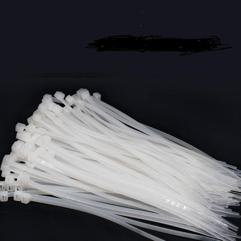 Photo 1 of 2 ITEMS White Zip Ties BINDLE 1000 EACH BAG