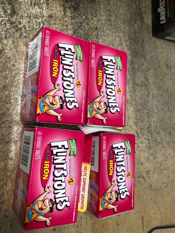 Photo 1 of  bb: 10/2023*-4 of-  Flintstones Chewable Kids Vitamins with Iron, Multivitamin for Kids & Toddlers with Vitamin D, Vitamin C & more, 60 Count (Pack of 1)