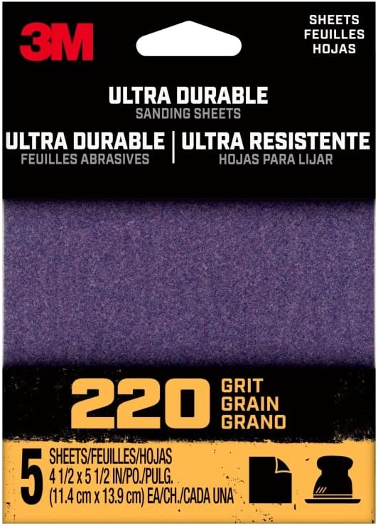 Photo 1 of 1/4SHT SANDPAPER 220GRIT 2 pack
