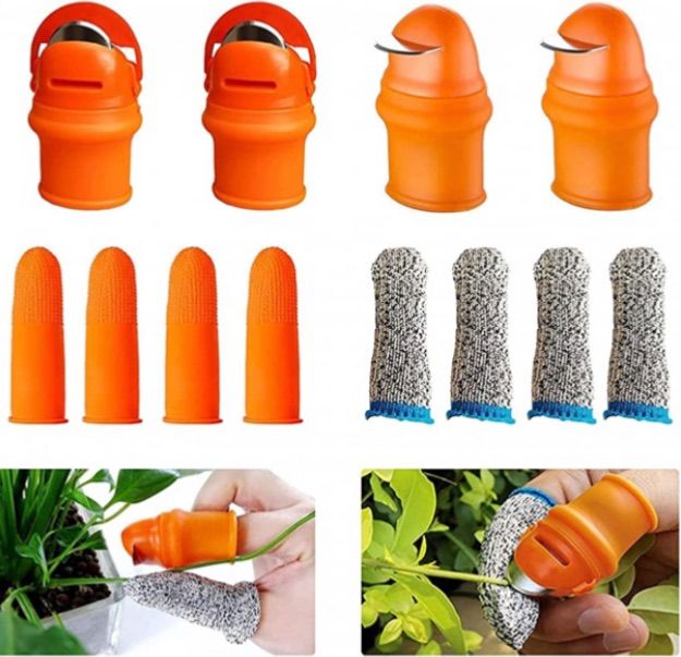 Photo 1 of 12Pcs Gardening Silicone Thumb Knife Harvesting Tool,Vegetable Fruit Picking Knife,Garden Tools for Trimming Plants - 2 Pack