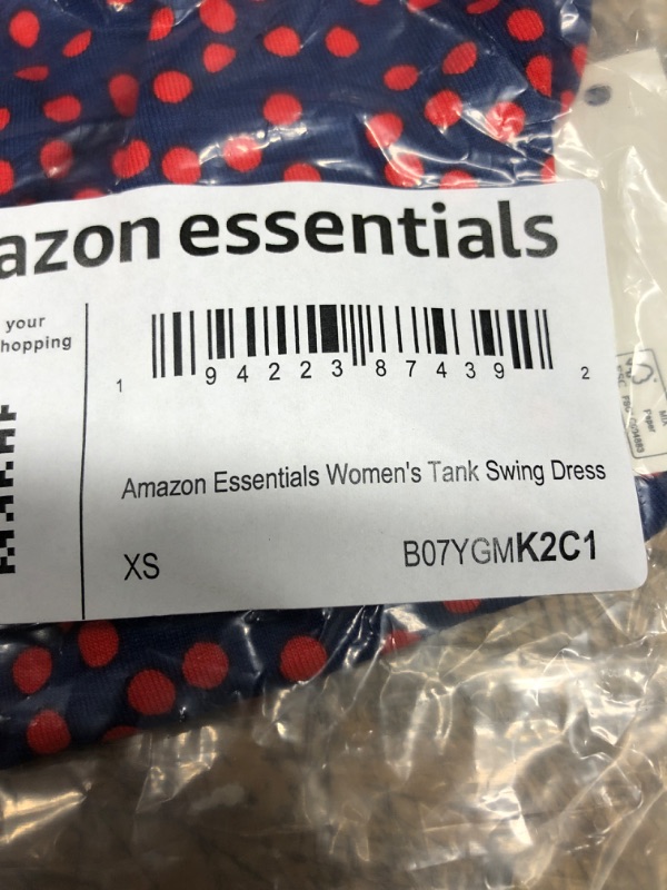 Photo 3 of Amazon Essentials Women's Plus Size Tank Swing Dress (Available in Plus Size) Rayon Blend Navy/Red, Dots X-Small