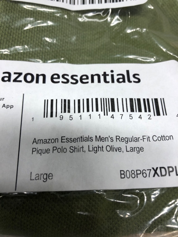 Photo 3 of Amazon Essentials Men's Regular-Fit Cotton Pique Polo Shirt (Available in Big & Tall) Large Light Olive