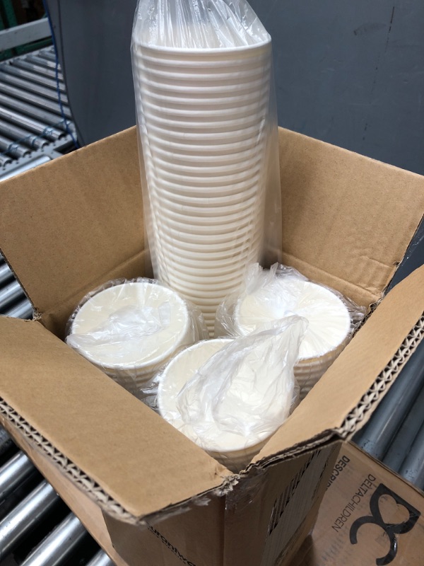 Photo 2 of 200-CT Disposable White 5-OZ Ice Cream Cups - Coppetta Medium Hot and Cold To Go Cups: Perfect for Cafes - Eco-Friendly Recyclable Paper Cup - Wholesale Takeout Food Container 5 oz White