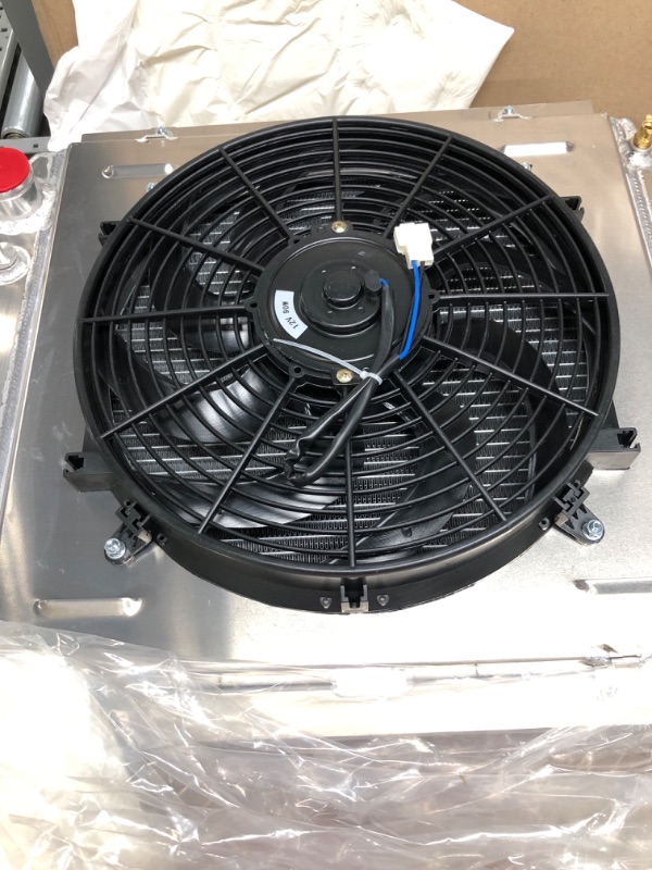 Photo 2 of ColQuee 4 Row Core All Radiator+Shroud +14" Fan+Relay Kit Compitable for 1987-2006 88 89 90 91 92 93 94 95 96 97 98 99 00 01 02 03 04 05 Jeep Wrangler TJ YJ Chevy GM V8