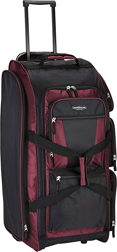 Photo 1 of 30 Inch Multi-Pocket Upright Rolling Duffel Bag MAROON