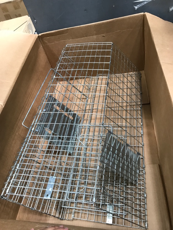 Photo 2 of 32 Inch Humane Live Animal Cage Trap w/Iron Door Steel Cage Catch Release Rodent Cage for Rabbits, Groundhog, Stray Cat, Squirrel, Raccoon, Mole, Gopher, Chicken, Opossum, Skunk, Chipmunks