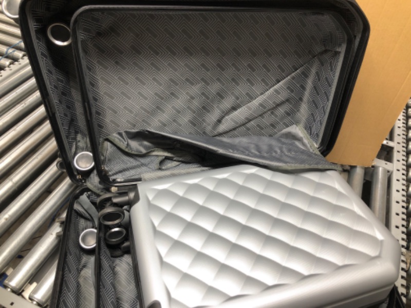 Photo 3 of HIKOLAYAE Big Cottonwood Nested Hardside Luggage Set in Bright Silver, 3 Piece - TSA Compliant