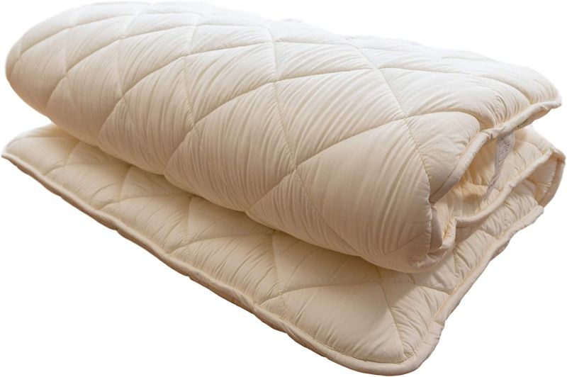 Photo 1 of FULI Japanese Floor Mattress, Futon Mattress, Shiki Futon (shikibuton), Foldable & Portable, Made in Japan (White, Large)
