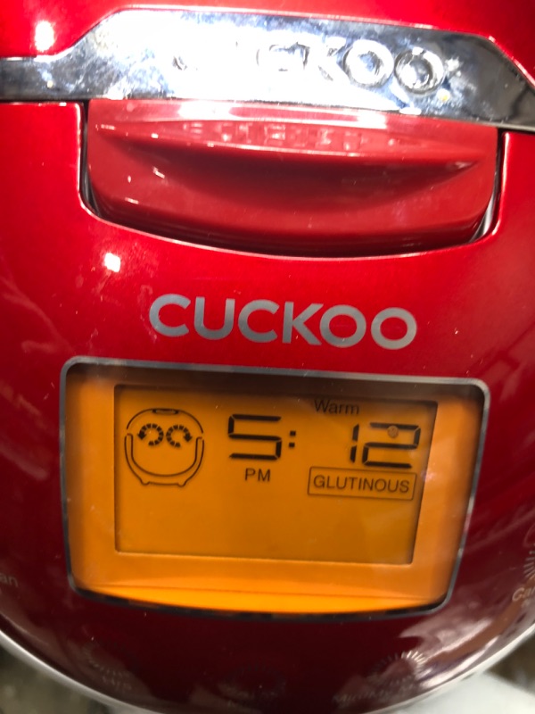 Photo 3 of CUCKOO CR-0655F | 6-Cup (Uncooked) Micom Rice Cooker | 12 Menu Options: White Rice, Brown Rice & More, Nonstick Inner Pot, Designed in Korea | Red/White00