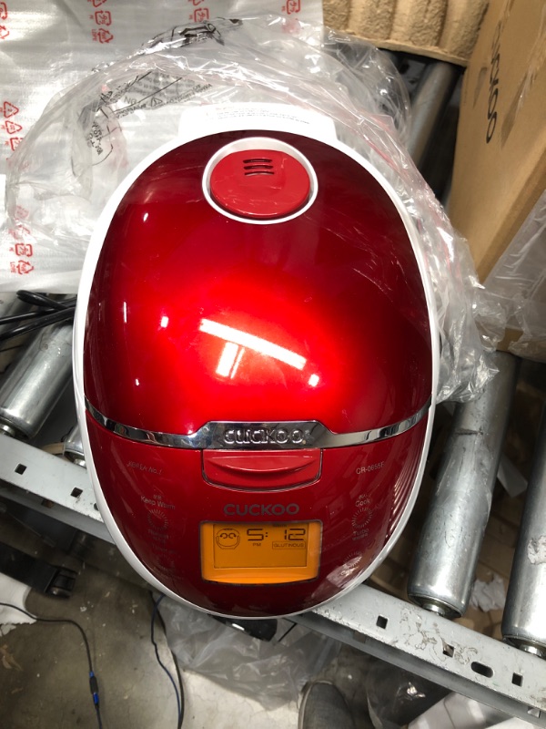 Photo 4 of CUCKOO CR-0655F | 6-Cup (Uncooked) Micom Rice Cooker | 12 Menu Options: White Rice, Brown Rice & More, Nonstick Inner Pot, Designed in Korea | Red/White00