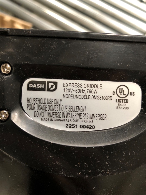 Photo 1 of DASH 8” Express Electric Round Griddle for for Pancakes, Cookies, Burgers, Quesadillas, Eggs & other on the go Breakfast, Lunch & Snacks - Red Red Griddle